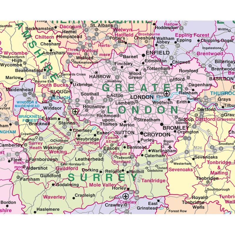 Supersize UK Counties Map (Laminated Wall Map)
