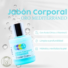Vemare Cosmetics Jabón Líquido Corporal de Oro Mediterráneo Limpieza Profunda 100ml