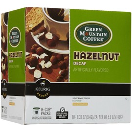 Green Mountain Coffee Hazelnut Decaf K-Cups for Keurig Brewers - 18 K-Cups