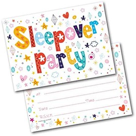 doodlecards Birthday Party Invitations Sleepover Pack of 20 Invites and Envelopes. Printed in UK, Premium Quality & 100% Recyclable.