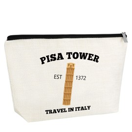 Italy Travel Gifts for Women Pisa Italy Makeup Bag Italy Lover Gift Italy Themed Gifts for Traveller Friends Cosmetic Bag Italy Vocation Trip Gift Italy Travel Trip Essentials Souvenir Birthday Gift