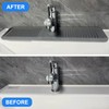 Kitchen Sink Splash Guard Behind Faucet, Silicone Draining Mat for