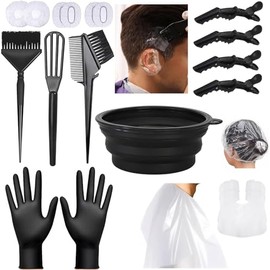 18Pcs Hair Dye Kit Hair Coloring Products with Hair Dye Brush, Includes Hair Color Bowl, Hair Clip, Ear Muffs for Salon Hair Dye Tools and DIY at Home