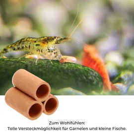 GarPet Aquarium Decoration Pyramid 3 Shrimp Tube Aquarium Decoration Shrimp Shrimp Cave Crab Cave Catfish Tube Spawning Tube Ceramic Clay Terracotta