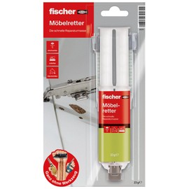 fischer Furniture Saver Beige Wood Spatula Repair Compound for Torn Hinges & Dowels, Suitable for Wood & Panel Building Materials 23g (25ml)