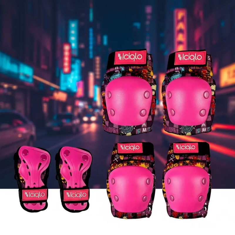 Kit Protecciones Adulto Rodilleras Coderas Muñequeras Iciqlo Rosa