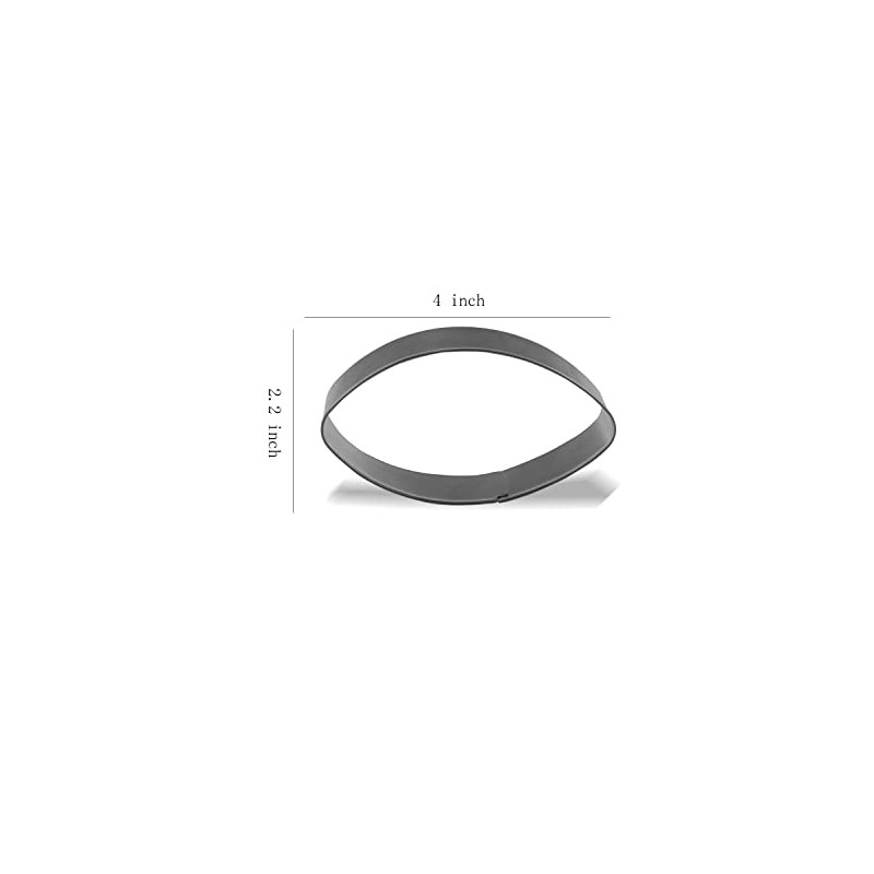 Keewah Football Cookie Cutter, 4 x 2.2 inch, Stainless Steel