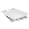 i BKGOO White Large Tray,Melamine Serving Tray with Handles, Set