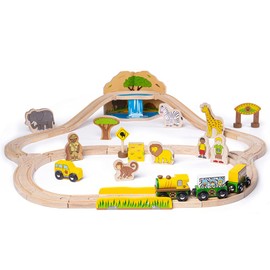 Bigjigs Rail Safari Train Set - 38 Play Pieces