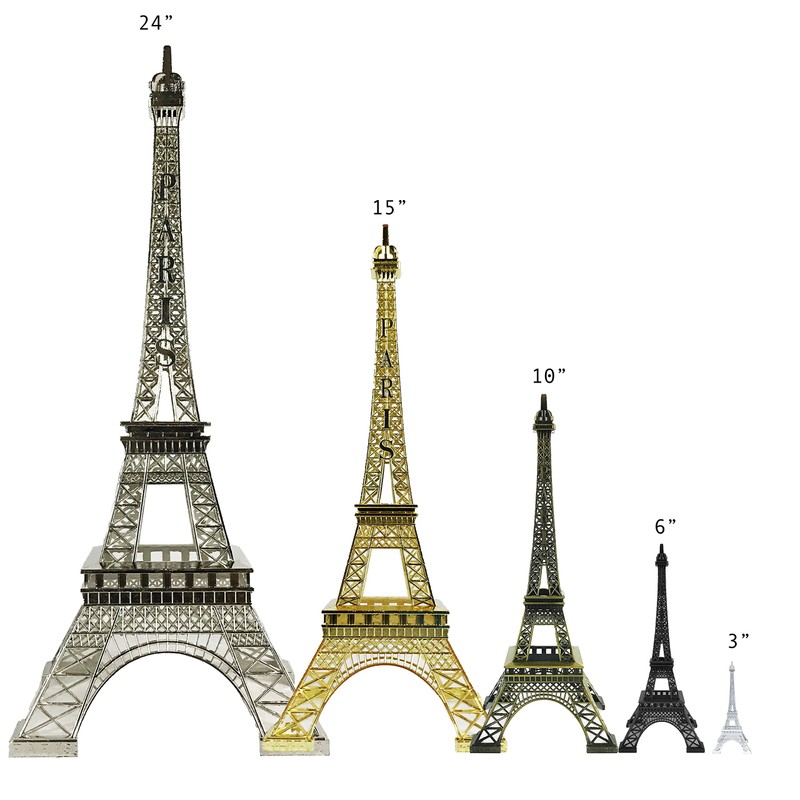 allgala 24" Eiffel Tower Statue Decor Alloy Metal, Black