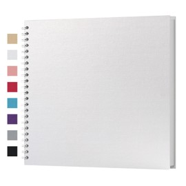 potricher 12 x 12 Inch DIY Scrapbook Album 40 Pages Hardcover Kraft Paper Scrap Book Photo Albums Memory Book for Wedding and Anniversary Family (White, 12 Inch)