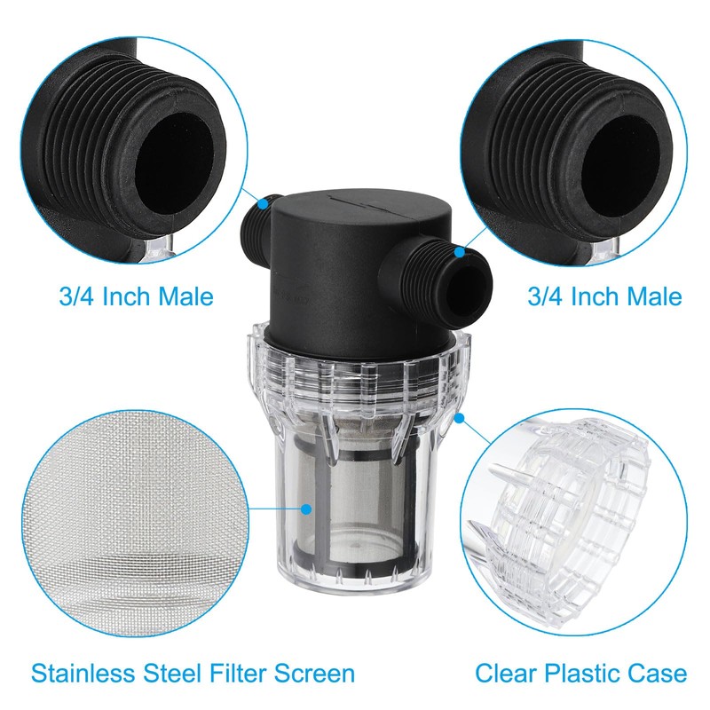 PATIKIL 3/4 Inch Male in-Line Strainer with 100 Mesh Stainless