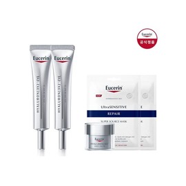 Yuserin Hi Aluron 3X Eye Cream 15ml Double Pack High Aluron 3X Night Cream 20ml + Ulssen Mask 2 + Ribbon Box / 유세린 하이알루론 3X 아이크림 15ml 더블팩 하이알루론 3x 나이트 크림 20ml+울센마스크 2입 + 리본상자