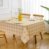 Yellow Gingham Tablecloth Rectangle 60" X 84" Yellow and White