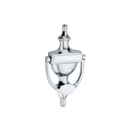 Infinity Decor 6" or 8" Polished Chrome Victorian Urn Style Traditional Solid Brass UPVC Wooden Front Door Knocker - for Interior & Exterior Doors (6" Inches (150mm))