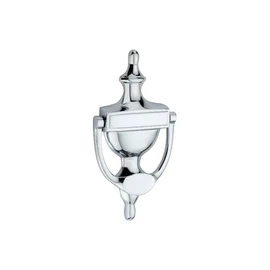 Infinity Decor 6" or 8" Polished Chrome Victorian Urn Style Traditional Solid Brass UPVC Wooden Front Door Knocker - for Interior & Exterior Doors (6" Inches (150mm))