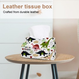 2 Pack Tissue Box Cover Holder, Beautiful Dolphin Jumping Sea Sunset Rectangle Leather Tissue Case, Decorative Organizer for Tabletop, Bathroom, Car, Office