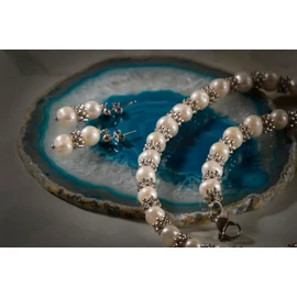 Anthony Vincent Regalo Moda Collar y Aretes Blanco. Súper acomodo al Cuello - Excelente opción de Regalos para Mujer! - Regalo para Mujer - Joyeria para Mujer - Juego para Mujer
