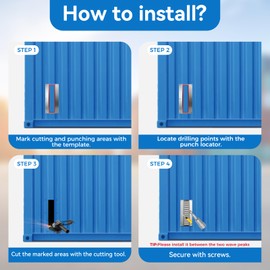 4-Pack Shipping Container Vents - Anodized Aluminum Louvered Vent Kit with Cutting Template, Self-Tapping Screws for One-Person Install, Includes Drill Bit, Cross-Flow Ventilation, Weather-Resistant