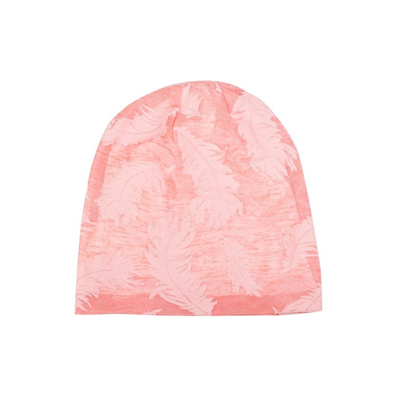 styleBREAKER Beanie Hat with Woven Feather Pattern, Slouch Long Beanie,