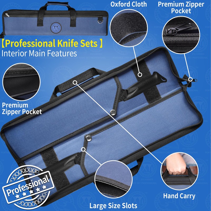 XYJ Chef's Knife Roll Bag Canvas Knife Carrying Case with