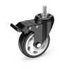 HOLKIE Caster Wheels 4 inch Total Locking Stem Casters, 3/8"