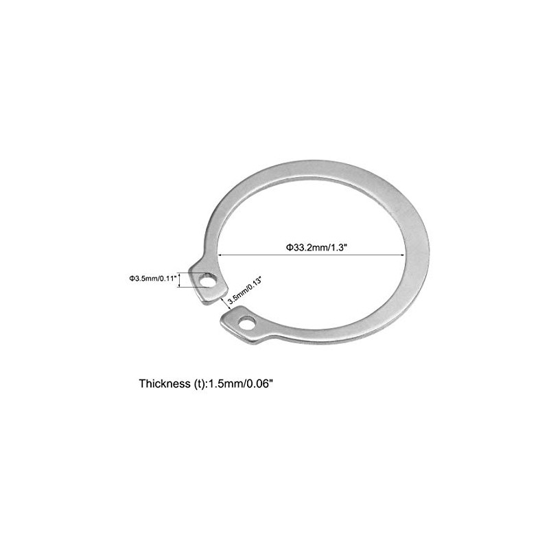 sourcing map 40mm External Circlips C-Clip Retaining Shaft Snap Rings