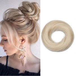 Hair Pieces, Real Hair Scrunchie For Hair Bun, 100% Remy Hair, Straight, For Updo Hairstyles, 30 g.