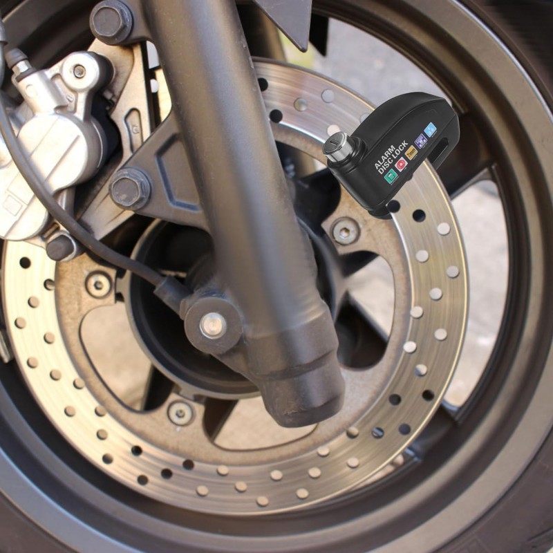 HEALEEP Motorcycle Alarm Disc Brake Lock, Anti-Theft Security Wheel Lock