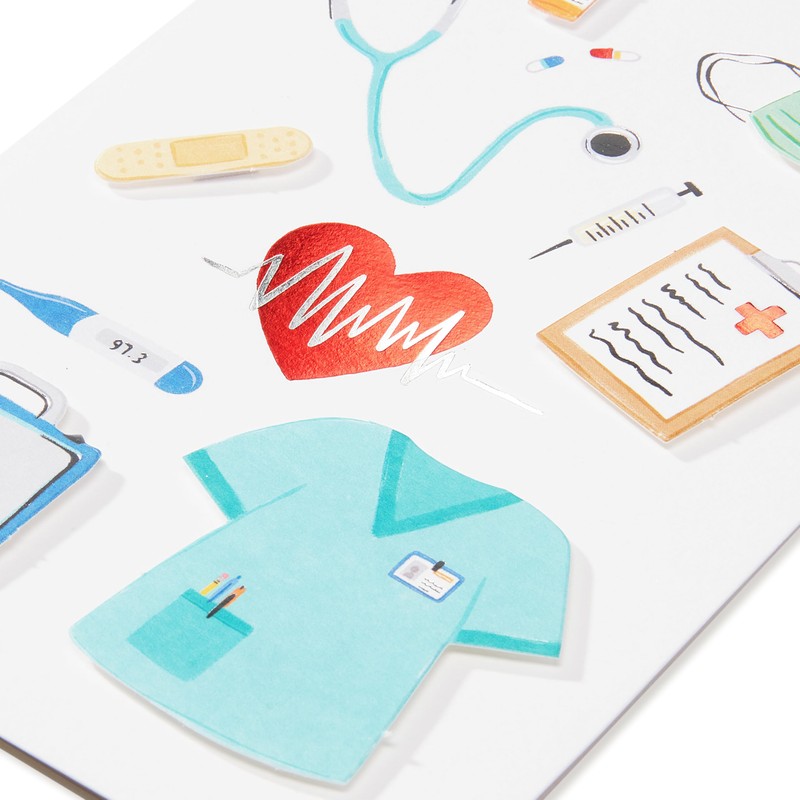 Papyrus Blank Appreciation Card (Doctor, Nurse, Medical Icons)