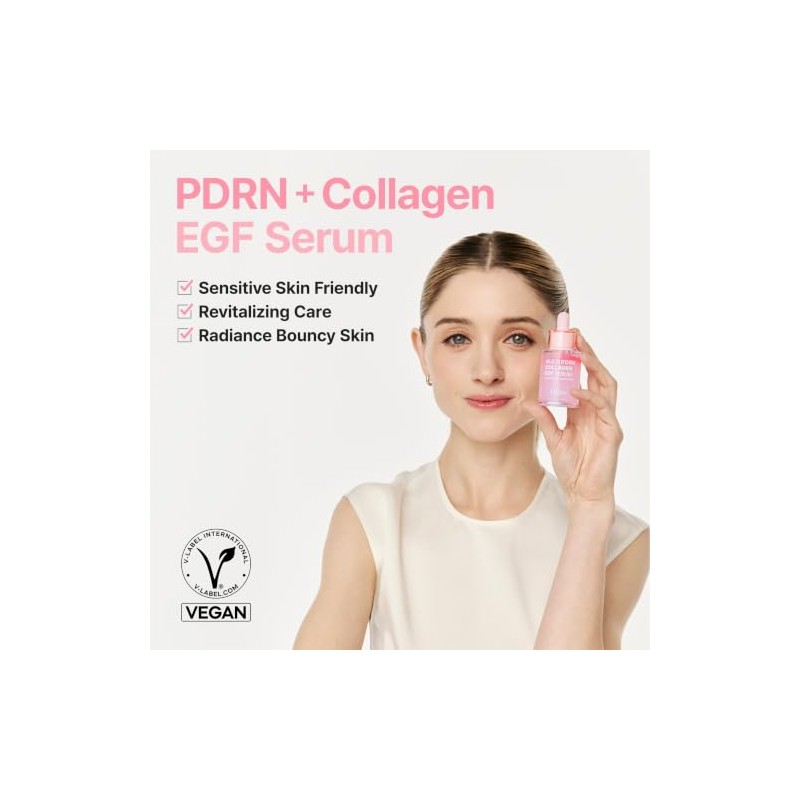 PURITO Multi PDRN Collagen EGF Serum, 7-PDRN Complex, Anti-Aging &