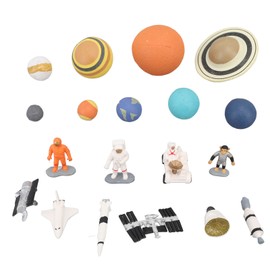 Astronaut Space Figurine Planets Playset with Astronaut Moon Satellite Space Adventure Toy Playset Collection Model