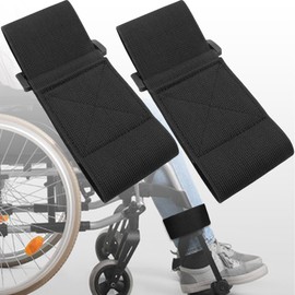 Terixe 2 Pack Wheelchair Leg Straps - Polyester Material, Breathable & Elastic - Foot, Calf & Seat Belt Restraints for Wheelchair Accessory(Width 2.95 inches)