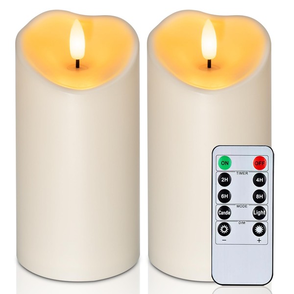 Amagic Outdoor Waterproof Flameless Candles, Flickering LED Candles, Battery Operated