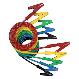 CZJZDZ 5pcs Alligator Clips Clamp Electrical Test Leads Dual Ended Crocodile Wire Cable with Fully Insulated Clips Test Flexible Copper Cable Electrical Testing Jumper Wire3.3ft/1m