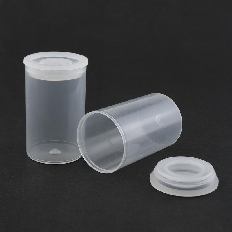 LUORNG 12 Pieces Plastic Transparent Film Canisters with Lids, Empty