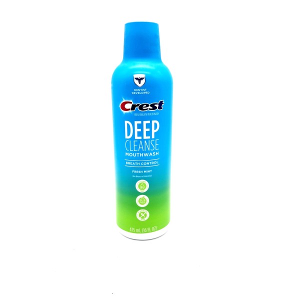 Crest Breath Control Mouthwash Soft Mint 475ml Deep Cleanse Oral