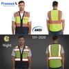 ProtectX 6 Pockets High Visibility Safety Vest for Men Women
