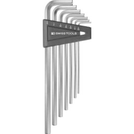 PB SWISS TOOLS Long Hex Key L-Wrenches PB 214Z.H CN | 100% Swiss Made | 7-Piece Allen Key Set (Inch) Size 3/32" to 5/16" in Practical Holder