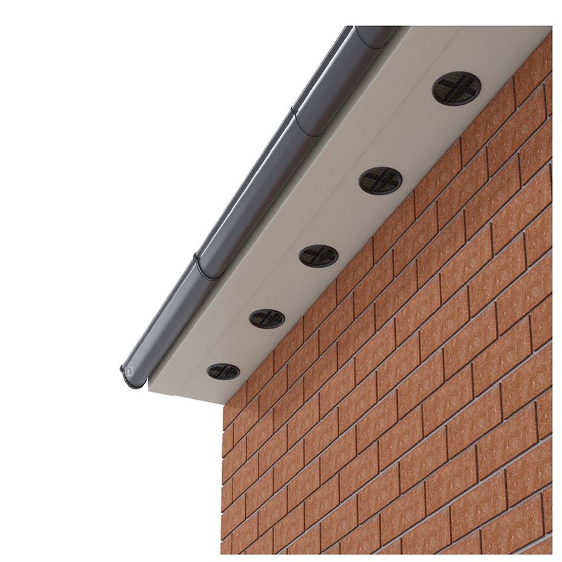 50 x 70mm White Plastic Round Soffit Air Vents /