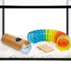 BingegePet Rat Cage Accessories, Bamboo Tube Hide with Soft Towel