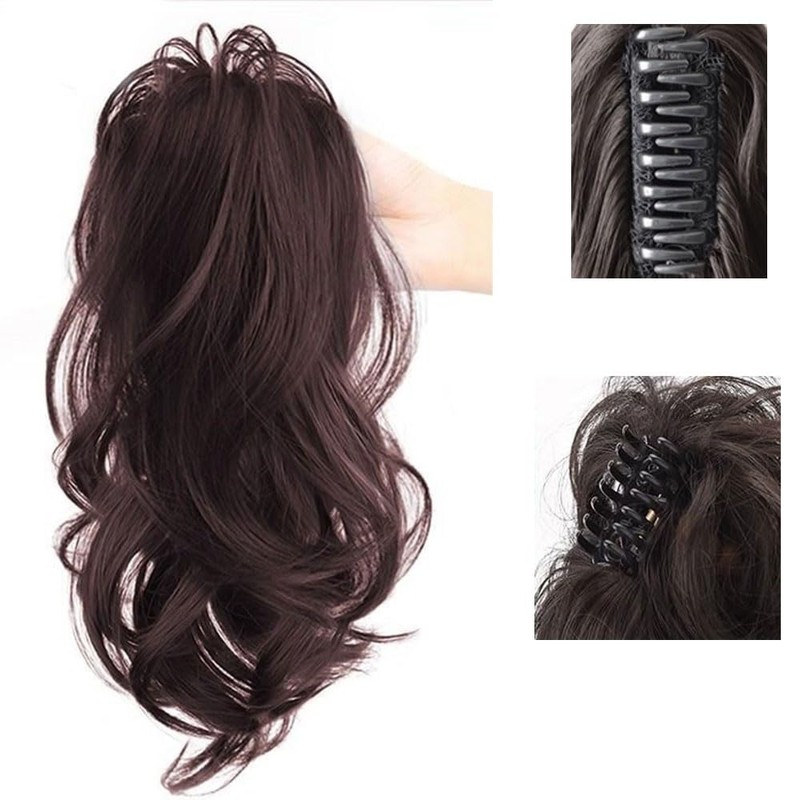 Highlight Ponytail Extension Claw Multi Layered Hair Wavy Curly Jaw