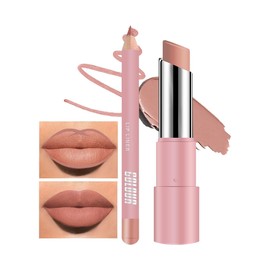 Lip Liner and Lipstick Set,Matte Nude Lipliner Long Lasting Waterproof Lip Stick,Lip Stain Lipsticks For Women High Pigmented Lip Stain Lip Line Pencil Set,Lip Makeup Kits For Daily and Holiday Gifts