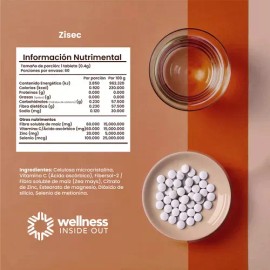 Entera Zisec, Zinc con Selenio Y Vitamina C, 60 Tabletas Sabor Sin Sabor