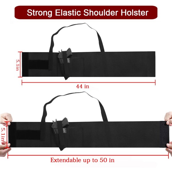 Deep Concealment Shoulder Holster, Belly Band Holster for Concealed Carry, Accmor Elastic Underarm Gun Holster Waistband for Men and Women, Right Hand Draw