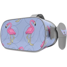 Decal Style Skin Wrap Compatible with Oculus Go Headset - Flamingos on Blue (Oculus NOT Included)