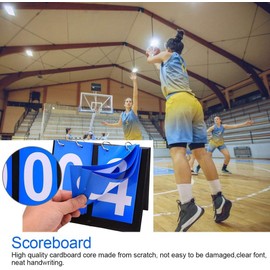 Scoreboard,2/3/4 Digit Portable Flip Sports Scoreboard Score Counter for Table Tennis Football Volleyball Basketball (3 Digit-Red+Blue)