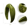 Bowbear Plush Velvet Top Knotted Wide Headbands, Kiwi Green
