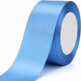 Nsilu 25 Yards 1-1/2 inches Wide Satin Ribbon Suitable for Wedding, Party and Gift Box Packaging Ribbon (Lake Blue, 1-1/2")