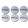 Coolest 3 x 2" Round Push Door Signs - Brushed